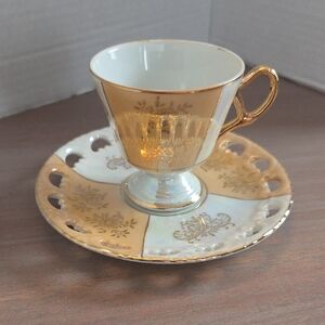 Elegant Gold and White Teacup Set